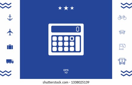Calculator symbol icon. Graphic elements for your design
