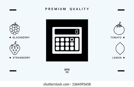 Calculator symbol icon. Graphic elements for your design