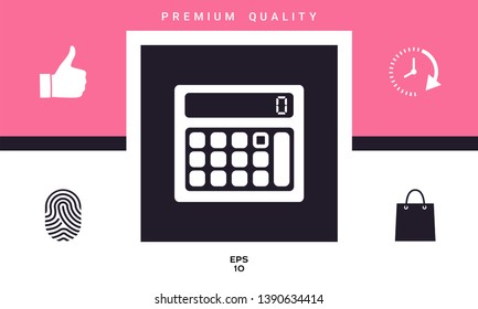 Calculator symbol icon. Graphic elements for your design