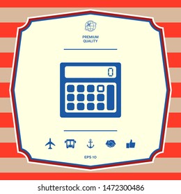 Calculator symbol icon. Graphic elements for your design