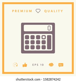 Calculator symbol icon. Graphic elements for your design