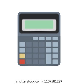 Calculator technology object business symbol. Education sign design work electronic finance. Internet investment web document vector accounting icon. School finance display tax graphic. Bank money.