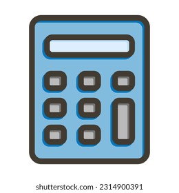 Calculator Thick Line Filled Colors For Personal And Commercial Use.
