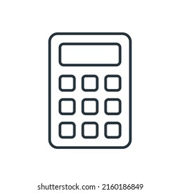 Icono de línea delgada de la calculadora. Elemento de icono simple para sitios web, diseño web, aplicación móvil, infografía. Icono de línea delgada para el diseño y desarrollo de sitios web, desarrollo de aplicaciones.