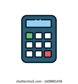 Calculator tool design, Mathematics finance device electronic education office object and accounting theme Vector illustration