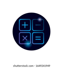 Calculator tool gradient style icon design, Mathematics finance device electronic education office object and accounting theme Vector illustration