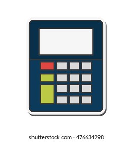 calculator tool instrument digital math  icon. Flat and isolated design. Vector illustration