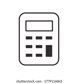 Calculator tool line style icon design, Mathematics finance device electronic education office object and accounting theme Vector illustration
