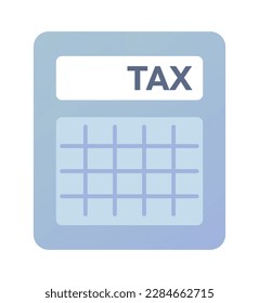 Calculator tool for tax withholding calculations semi flat color vector object. Editable icon. Full sized element on white. Simple cartoon style spot illustration for web graphic design and animation