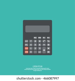 Calculator top view. Vector icon.