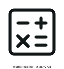 Calculator UI icon, calc simple line user interface vector symbol