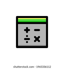 Calculator User Interface Outline Icon Logo Vector Illustration
