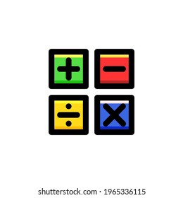 Calculator User Interface Outline Icon Logo Vector Illustration
