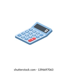 Calculator vector 3d isometric color icon new flat style. Creative illustration, idea for infographics.