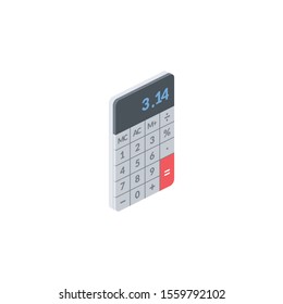 Calculator. Vector 3d isometric, color web icon, new flat style. Creative illustration design, idea for infographics.