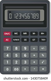 Calculator vector business accounting calculation technology calculating finance illustration set of mathematical object with buttons calculated mathematics numbers isolated on white background