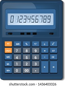 Calculator vector business accounting calculation technology calculating finance illustration set of mathematical object with buttons calculated mathematics numbers isolated on white background