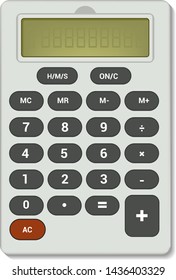 Calculator vector business accounting calculation technology calculating finance illustration set of mathematical object with buttons calculated mathematics numbers isolated on white background