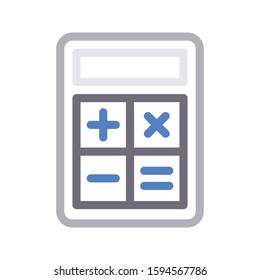 calculator vector color line icon 