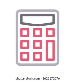 calculator vector color line icon 