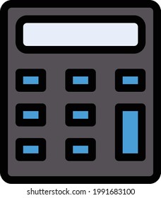 icono de línea de color del vector de cálculo
