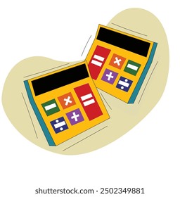  calculator vector concept of financial management.Calculator, flat vector icon design,