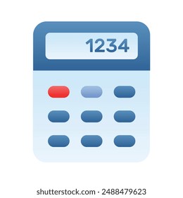 Calculator vector design, mathematical calculation equipment in modern style