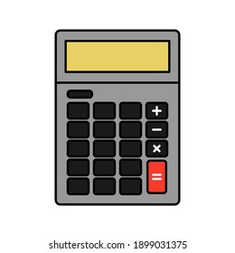 Calculator vector, Digital marketing line style icon editable stroke on white background