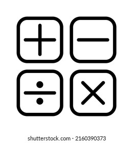 Calculator vector, Digital marketing line style icon editable stroke