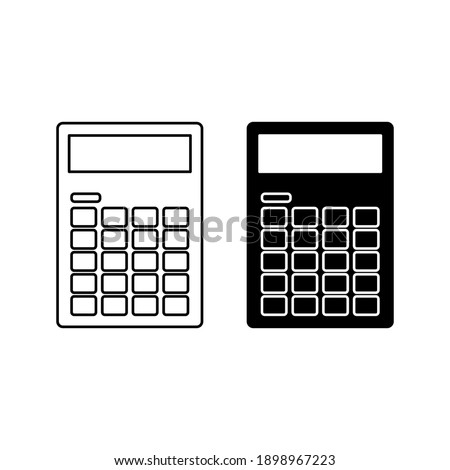 Calculator vector, Digital marketing line style icon editable stroke on white background