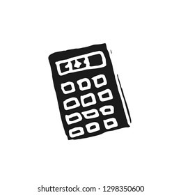 calculator vector doodle sketch isolated on white background