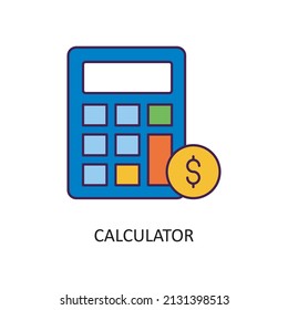 Calculator Vector Filled Outline Icon Design illustration. Fintech Symbol on White background EPS 10 File