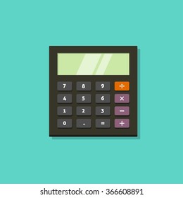
Calculator vector flat clipart isolated on color background object or calculating machine icon
