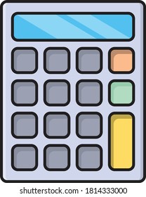 calculator vector flat color icon 