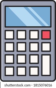 calculator vector flat color icon 