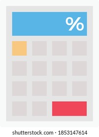calculator vector flat colour icon 