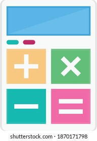 icono de cálculo vectorial de color plano