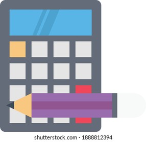 calculator vector flat colour icon