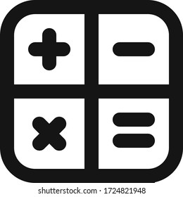 calculator vector flat line simple icon