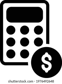 calculator vector glyph flat icon