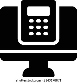 icono plano de glifo vector de calculador