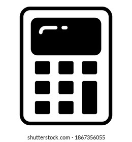 calculator vector glyph icon, school and education icon