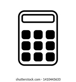 Calculator Vector icon. Accounting sign. Calculate finance symbol illustration. Geometric shapes. Random cross elements. Linear Calculator icon design.
