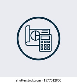 Calculator vector icon. Black illustration isolated on white background for graphic and web design.