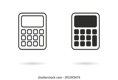 Calculator   vector icon. Black  illustration isolated on white  background for graphic and web design.