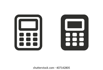Calculator   vector icon. Black  illustration isolated on white  background for graphic and web design.