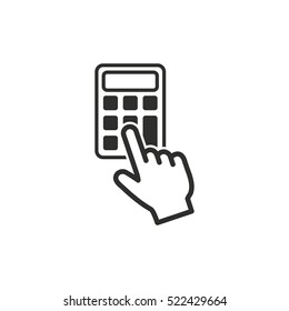 Calculator vector icon. Black illustration isolated on white background for graphic and web design.