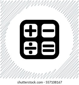 Calculator vector icon - black  illustration
