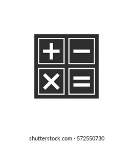 Calculator vector icon. Black illustration isolated on white background for graphic and web design.