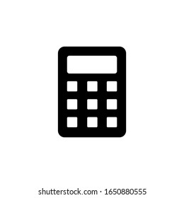 Calculator  vector icon in black solid style isolated on white background